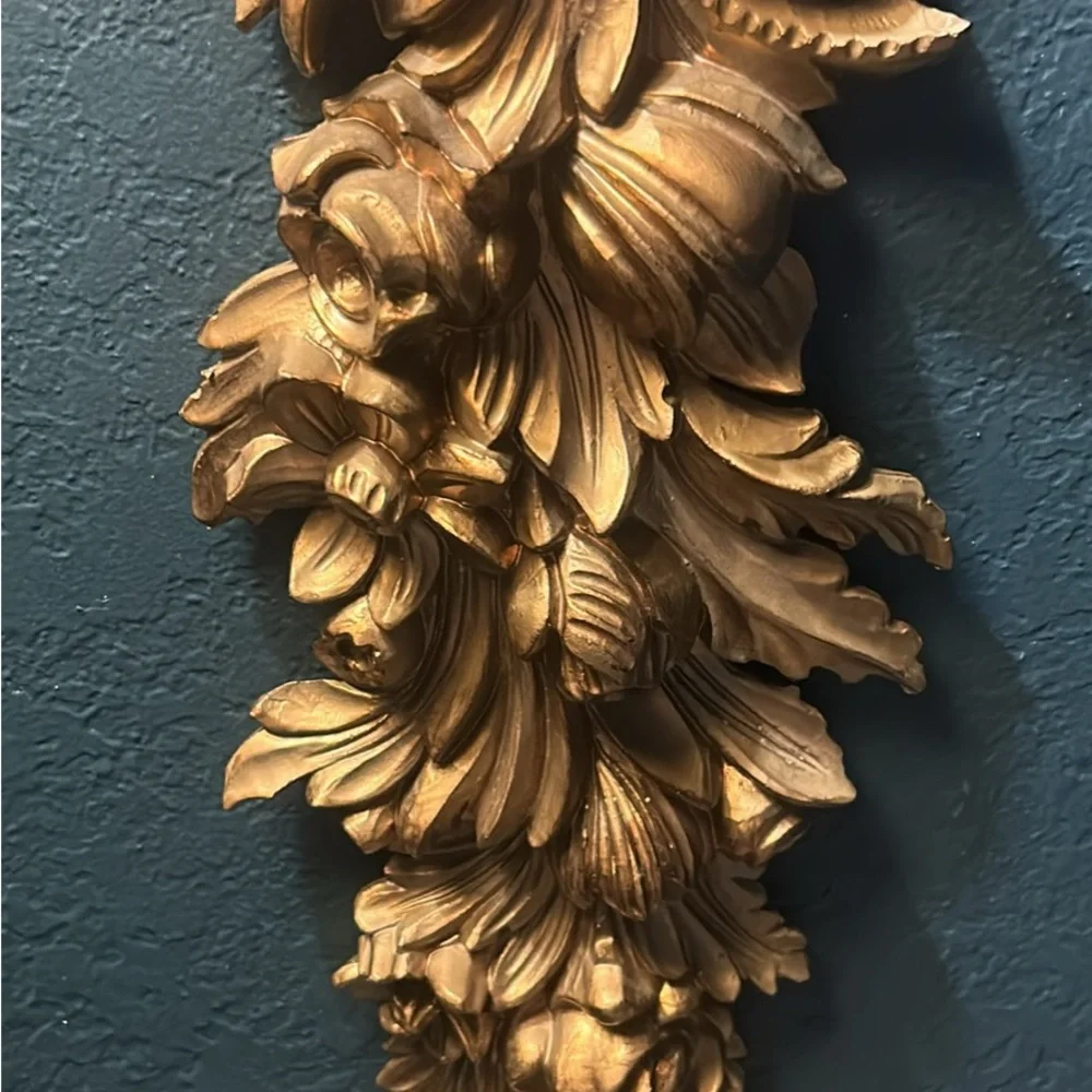 Gold Floral Decorative Wall Accent - Home Wall Decor